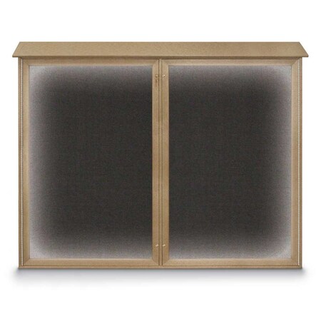 United Visual Products Double Door Enclosed Indoor Letterboard UV1127-GOLD-GREY